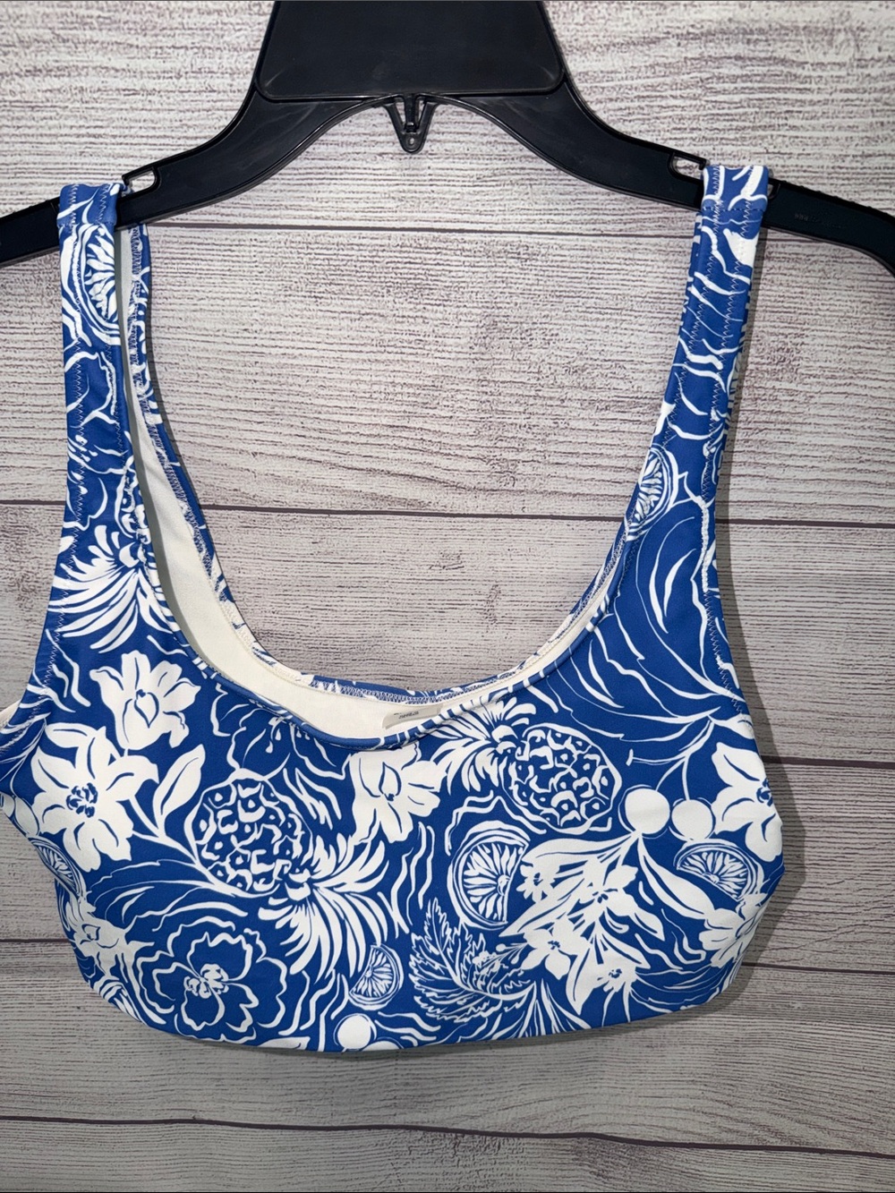 Old Navy Blue & White Floral Scoop Bralette